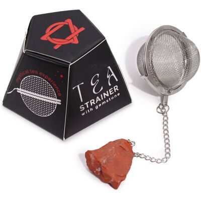 KDMD Raw Crystal Gemstone Tea Strainer - Red Jasper Red KDMD Raw Crystal Gemstone Tea Strainer - Red Jasper Red