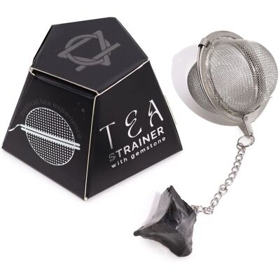 KDMD Raw Crystal Gemstone Tea Strainer - Black Obsidian Black KDMD Raw Crystal Gemstone Tea Strainer - Black Obsidian Black
