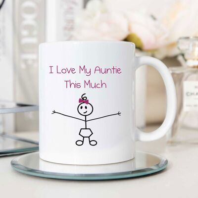 60 SECOND MAKEOVER Women's I Love My Auntie This Much Girls Mug in White White 60 SECOND MAKEOVER Women's I Love My Auntie This Much Girls Mug in White White