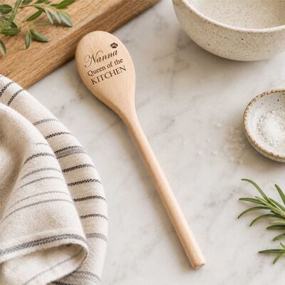 60 SECOND MAKEOVER Nanna Queen Of The Kitchen Spoon Funny Wooden Spoon in Beige Beige 60 SECOND MAKEOVER Nanna Queen Of The Kitchen Spoon Funny Wooden Spoon in Beige Beige