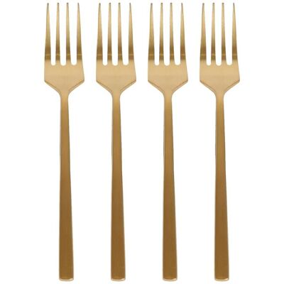Argon Tableware Stainless Steel Cake Forks - 15cm - Pack of 4 in Gold Gold Argon Tableware Stainless Steel Cake Forks - 15cm - Pack of 4 in Gold Gold