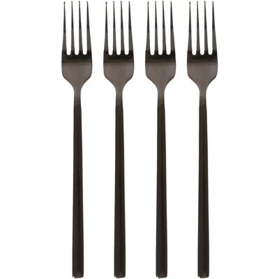 Argon Tableware Stainless Steel Dinner Forks - 19.5cm - Pack of 4 in Black Black Argon Tableware Stainless Steel Dinner Forks - 19.5cm - Pack of 4 in Black Black