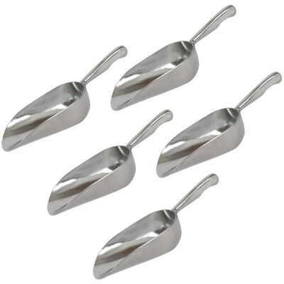 Rink Drink 5x 3.5oz Aluminium Ice Scoops - Metal Kitchen Bar Food Scooper in Silver Size: 5 Pack Silver 5 Pack Rink Drink 5x 3.5oz Aluminium Ice Scoops - Metal Kitchen Bar Food Scooper in Silver Size: 5 Pack Silver 5 Pack