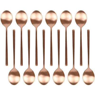 Argon Tableware Stainless Steel Dessert Spoons - 20cm - Pack of 12 in Copper Copper Argon Tableware Stainless Steel Dessert Spoons - 20cm - Pack of 12 in Copper Copper