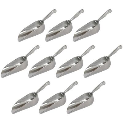 Rink Drink 10x 3.5oz Aluminium Ice Scoops - Metal Kitchen Bar Food Scooper in Silver Size: 10 Pack Silver 10 Pack Rink Drink 10x 3.5oz Aluminium Ice Scoops - Metal Kitchen Bar Food Scooper in Silver Size: 10 Pack Silver 10 Pack