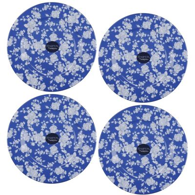 Mikasa Hampton Flowers 4-Piece Side Plate Set in Blue Blue Mikasa Hampton Flowers 4-Piece Side Plate Set in Blue Blue