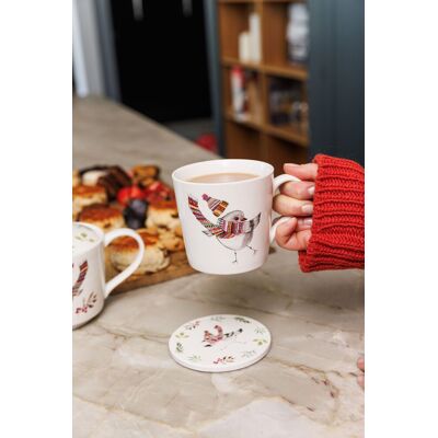 Mikasa TipperleyHill Robin Fine China Mug & Coaster Set in White White Mikasa TipperleyHill Robin Fine China Mug & Coaster Set in White White
