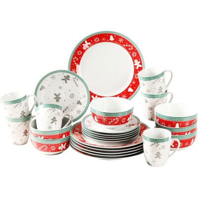 simpa Christmas Gingerbread Men Ceramic Dinner Set Size: 16 Pack Multicolor 16 Pack simpa Christmas Gingerbread Men Ceramic Dinner Set Size: 16 Pack Multicolor 16 Pack
