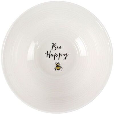 KDMD Bee Happy Ceramic Bowl in White White KDMD Bee Happy Ceramic Bowl in White White