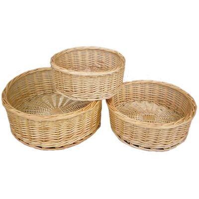Red Hamper Wicker Set of 3 Round Straight-Sided Tray in Brown Brown Red Hamper Wicker Set of 3 Round Straight-Sided Tray in Brown Brown