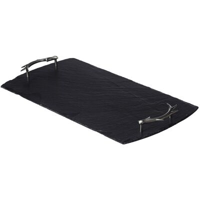 Selbrae House Slate Serving Tray - Large - Antler Handles - Gift Boxed in Dark Grey Size: 1 Pack Dark Grey 1 Pack Selbrae House Slate Serving Tray - Large - Antler Handles - Gift Boxed in Dark Grey Size: 1 Pack Dark Grey 1 Pack