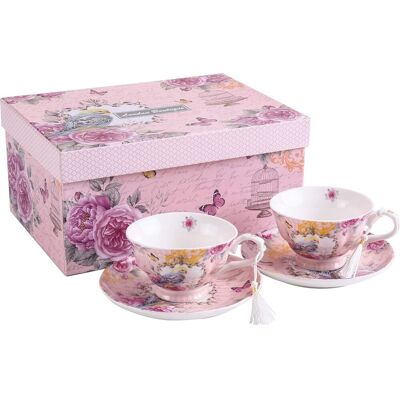London Boutique 03012 Vintage Retro-Rosa Tea Cup and Saucer Set London Boutique 03012 Vintage Retro-Rosa Tea Cup and Saucer Set