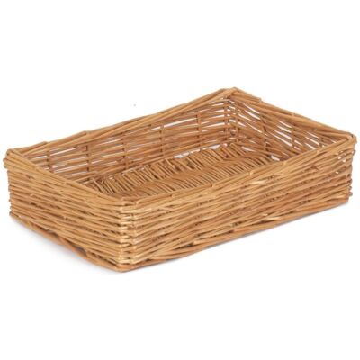 Red Hamper Wicker Straight Sided Rectangular Tray in Brown Brown Red Hamper Wicker Straight Sided Rectangular Tray in Brown Brown