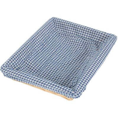 Red Hamper Wicker Gingham Lined Flat Rectangular Tray in Brown Brown Red Hamper Wicker Gingham Lined Flat Rectangular Tray in Brown Brown