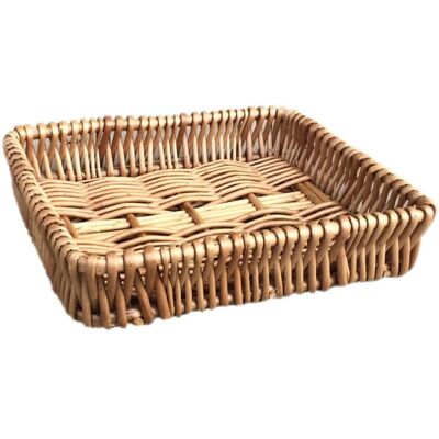 Red Hamper Wicker Shallow Tray in Brown Brown Red Hamper Wicker Shallow Tray in Brown Brown