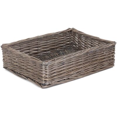 Red Hamper Wicker Antique Wash Straight Sided Tray in Brown Brown Red Hamper Wicker Antique Wash Straight Sided Tray in Brown Brown