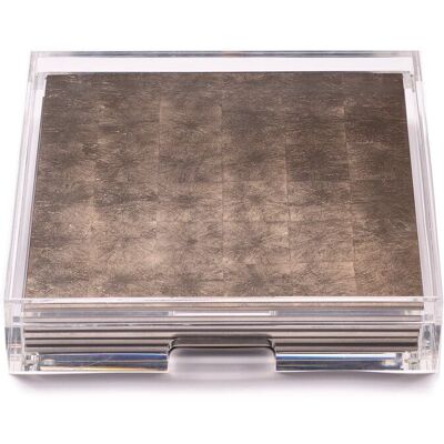 Posh Trading Company Placebox Clear Silver Leaf - Chic Matte Taupe Size: 6 Pack Taupe 6 Pack Posh Trading Company Placebox Clear Silver Leaf - Chic Matte Taupe Size: 6 Pack Taupe 6 Pack