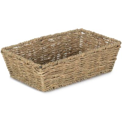 Red Hamper Tapered Seagrass Serving Tray in Natural Size: Large Natural Large Red Hamper Tapered Seagrass Serving Tray in Natural Size: Large Natural Large