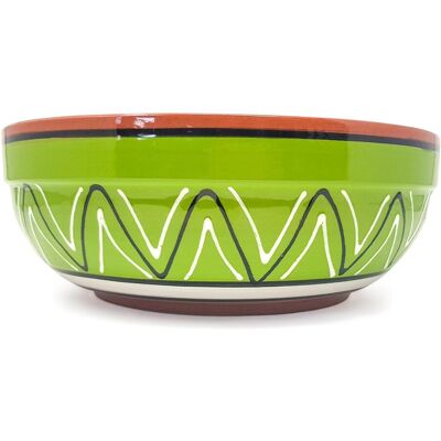 Verano Spanish Ceramics Fiesta Hand Painted Ceramic Kitchen Dining Deep Salad Bowl (Diam) 26cm in Lime Lime Verano Spanish Ceramics Fiesta Hand Painted Ceramic Kitchen Dining Deep Salad Bowl (Diam) 26cm in Lime Lime