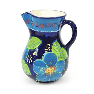 Verano Spanish Ceramics Classic Spanish Hand Painted Home Decor Large Pourer Jug 2L in Bright Blue Bright Blue Verano Spanish Ceramics Classic Spanish Hand Painted Home Decor Large Pourer Jug 2L in Bright Blue Bright Blue