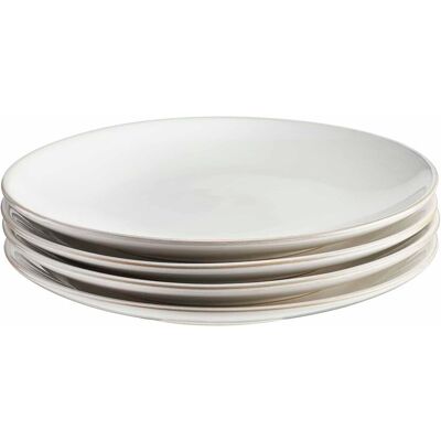 Cooks Professional - Nordic Stoneware - White - 4 Dinner Plates Cooks Professional - Nordic Stoneware - White - 4 Dinner Plates