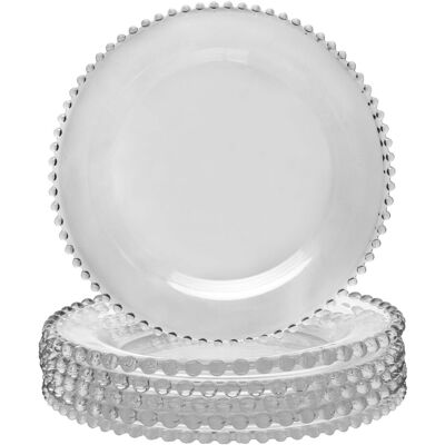 Dibor Set of 6 Bella Perle Dinner Tableware Charger Plate Serving Plates Dia 33cm in Clear Size: 6 Pack Clear 6 Pack Dibor Set of 6 Bella Perle Dinner Tableware Charger Plate Serving Plates Dia 33cm in Clear Size: 6 Pack Clear 6 Pack