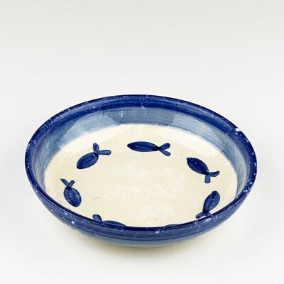 Selbrae House Ceramic Serving Bowl - Medium - Fish in Blue Blue Selbrae House Ceramic Serving Bowl - Medium - Fish in Blue Blue