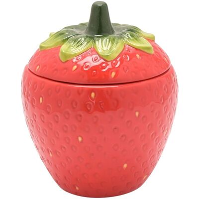 The Cottage Garden Strawberry Sugar Bowl in Red Red The Cottage Garden Strawberry Sugar Bowl in Red Red