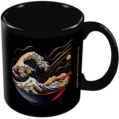 Threadless Noodle Wave Mug in Black Black Threadless Noodle Wave Mug in Black Black