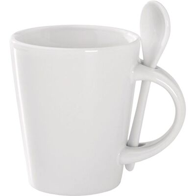 MidOcean Sublimkonik Sublimation 300ml Mug & Spoon Set in White White MidOcean Sublimkonik Sublimation 300ml Mug & Spoon Set in White White