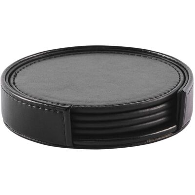 MidOcean Posa PU Coaster Set in Black Black MidOcean Posa PU Coaster Set in Black Black