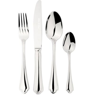 Glim & Glam Cutlery Sets Stainless Steel 18/8 16pc Set Catering Alhambra in Silver Silver Glim & Glam Cutlery Sets Stainless Steel 18/8 16pc Set Catering Alhambra in Silver Silver