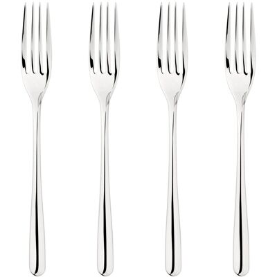 Glim & Glam Cutlery 18/8 Stainless Steel Dinner Fork 4pc Set Sphere in Silver Silver Glim & Glam Cutlery 18/8 Stainless Steel Dinner Fork 4pc Set Sphere in Silver Silver