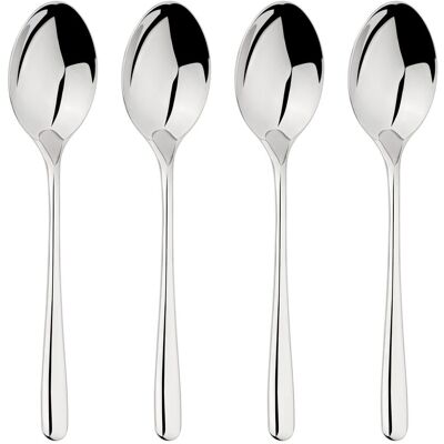 Glim & Glam Cutlery 18/8 Stainless Steel Spoon 4pc Set Sphere in Silver Silver Glim & Glam Cutlery 18/8 Stainless Steel Spoon 4pc Set Sphere in Silver Silver