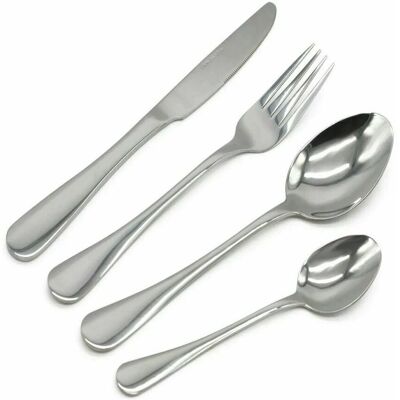 VOGREX 16 piece cutlery set stainless steel Delux in Silver Silver VOGREX 16 piece cutlery set stainless steel Delux in Silver Silver