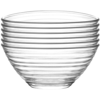 LAV Derin Glass Serving Bowls 7cm Pack of 6 in Clear Clear LAV Derin Glass Serving Bowls 7cm Pack of 6 in Clear Clear