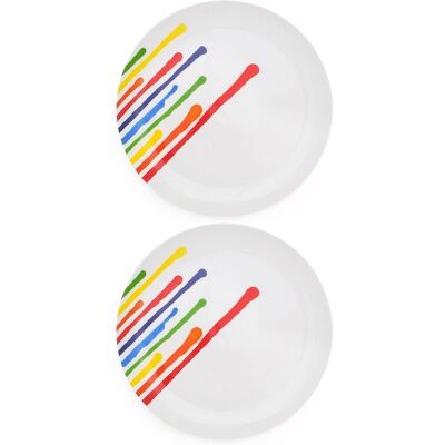 BlissHome Prue Leith Set of 2 Inky Drips Dinner Plate 28cm Multicolor BlissHome Prue Leith Set of 2 Inky Drips Dinner Plate 28cm Multicolor