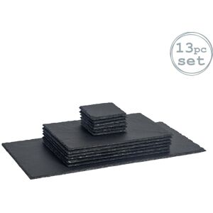 Argon Tableware 13 Piece Rectangle Slate Placemats & Coasters Set