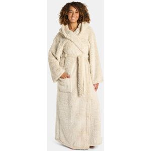 OHS Teddy Marl Full Length Dressing Gown Bathrobe Loungewear in Beige Beige One Size OHS Teddy Marl Full Length Dressing Gown Bathrobe Loungewear in Beige Beige One Size