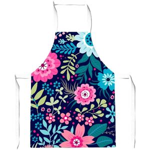 Warren Reed - Designer Cute Colourful Flower Pattern Apron in Blue Blue Warren Reed - Designer Cute Colourful Flower Pattern Apron in Blue Blue