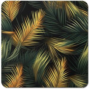 Warren Reed - Designer Golden Palm Leaves Coasters - Set of 4 in Green Green Warren Reed - Designer Golden Palm Leaves Coasters - Set of 4 in Green Green