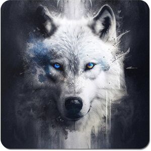 Warren Reed - Designer White Wolf Face Splashart Dark Backgrouns Coasters - Set of 4 White Warren Reed - Designer White Wolf Face Splashart Dark Backgrouns Coasters - Set of 4 White