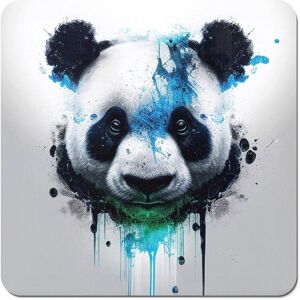 Warren Reed - Designer Panda Face Splashart Light Background Coasters - Set of 4 in Blue Blue Warren Reed - Designer Panda Face Splashart Light Background Coasters - Set of 4 in Blue Blue