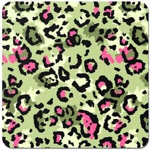 Warren Reed - Designer Green & Pink Leopard Print Coasters - Set of 4 Green Warren Reed - Designer Green & Pink Leopard Print Coasters - Set of 4 Green