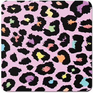 Warren Reed - Designer Pink Leopard Print Coasters - Set of 4 Pink Warren Reed - Designer Pink Leopard Print Coasters - Set of 4 Pink