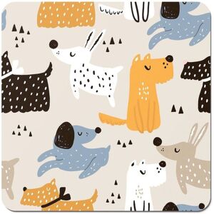 Warren Reed - Designer Hand Drawn Dogs Coasters - Set of 4 in Brown Brown Warren Reed - Designer Hand Drawn Dogs Coasters - Set of 4 in Brown Brown