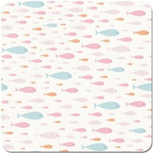 Warren Reed - Designer Hand Drawn Swimming Fish Coasters - Set of 4 in Pink Pink Warren Reed - Designer Hand Drawn Swimming Fish Coasters - Set of 4 in Pink Pink