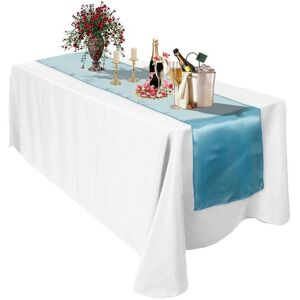 Neel Blue Satin Table Runner, 11" x 108" in Baby Blue Baby Blue Neel Blue Satin Table Runner, 11" x 108" in Baby Blue Baby Blue