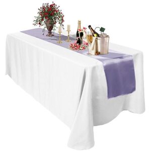 Neel Blue Satin Table Runner, 11" x 108" in Lavender Lavender Neel Blue Satin Table Runner, 11" x 108" in Lavender Lavender