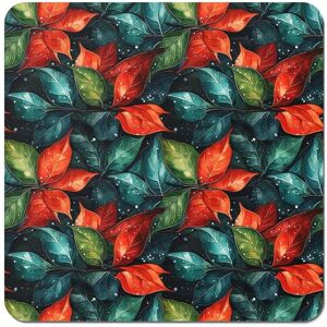 Warren Reed - Designer Christmas Watercolour Holly Leaf Coasters - Set of 4 in Red Red Warren Reed - Designer Christmas Watercolour Holly Leaf Coasters - Set of 4 in Red Red